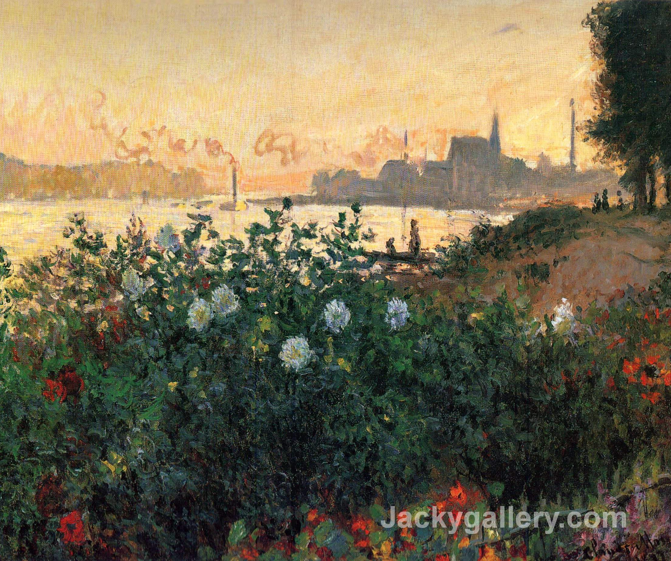 Argenteuil, Flowers by the Riverbank by Claude Monet paintings reproduction